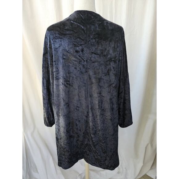 Free People Black Velvet Kimono Jacket Open Boho Witchy Whimsigoth fairy S Baggy - Picture 7 of 12